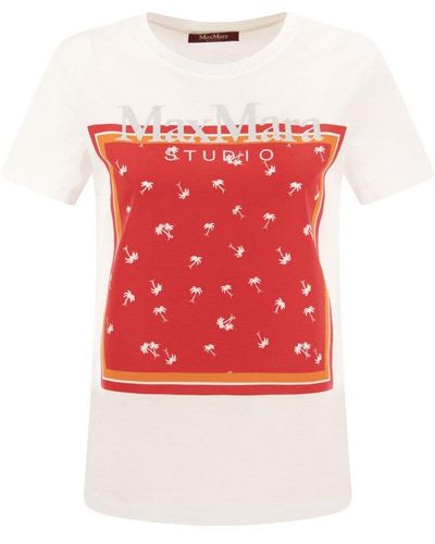 Max Mara Studio Graphic Printed T-shirt - Red