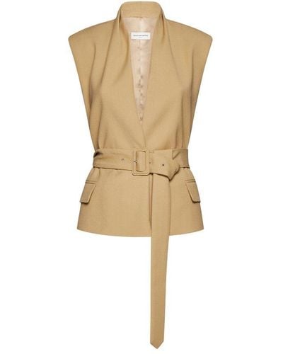 Dries Van Noten Belted Sleeveless Top - Natural