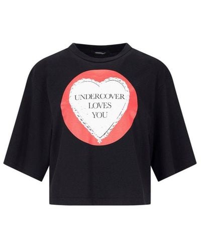 Undercover Printed Crop T-shirt - Blue