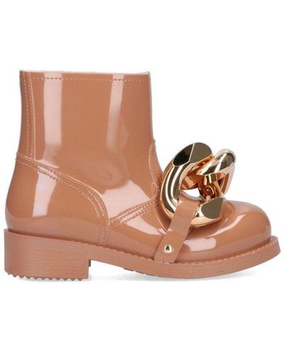 JW Anderson Chain-embellished Pull-on Ankle Boots - Brown