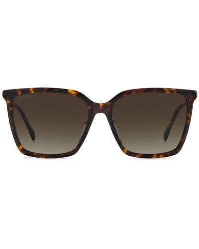 Jimmy Choo Rectangular Frame Sunglasses - Brown