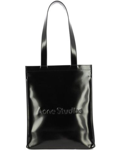 Acne Studios Logo Embossed Top Handle Bag - Black