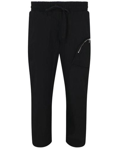 Thom Krom Drawstring Straight-leg Zip-detailed Track Trousers - Black
