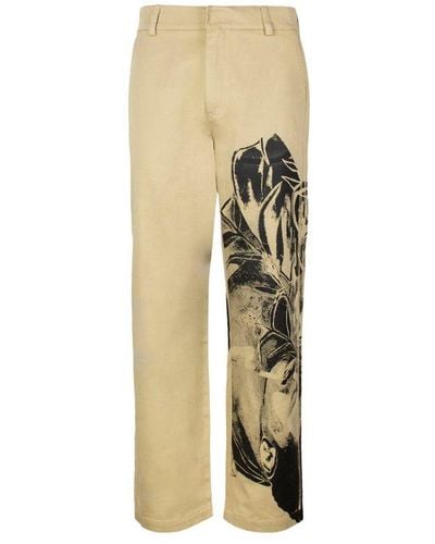 JW Anderson Straight Fit Chino Pants - Natural