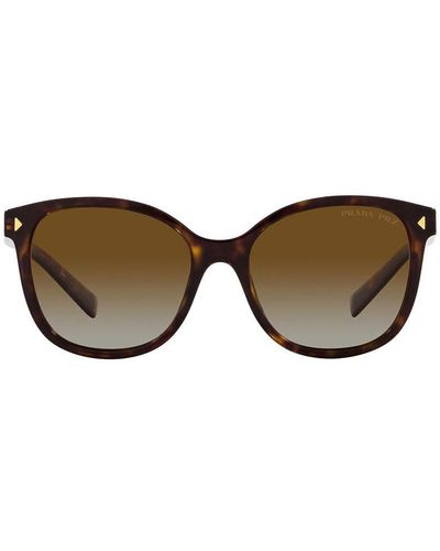 Prada Round Frame Sunglasses - Brown