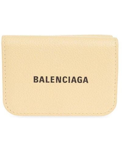 Balenciaga Leather Wallet, - Natural