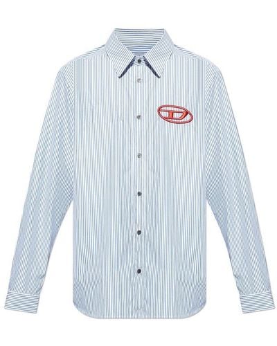 DIESEL S-simply-e Striped Long-sleeved Shirt - Blue