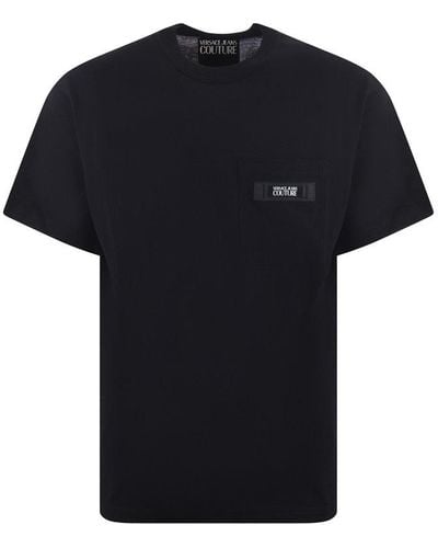 Versace Jeans Couture Logo-patch Crewneck T-shirt - Black