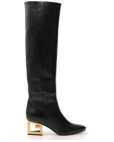 Givenchy Logo Heel Boots - Black