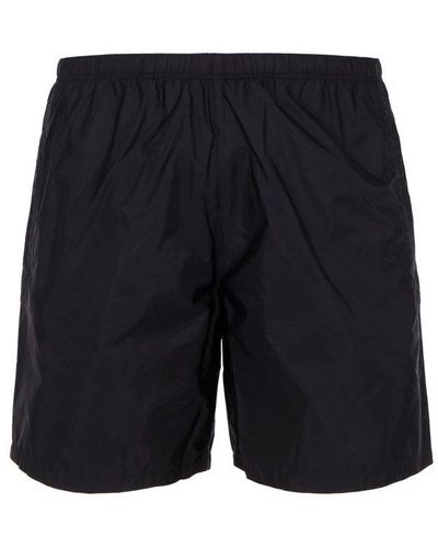 Prada Logo Patch Swim Shorts - Black