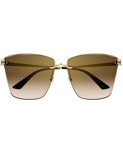 Cartier Rimless Square Sunglasses - Brown