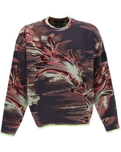 Stone Island Shadow Project Floral Pattern Long Sleeved Jumper - Multicolour