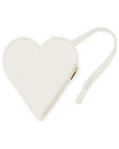 Jil Sander Heart-shape Zipped Wallet - White