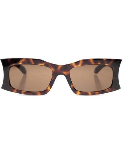 Balenciaga Hourglass Rectangle Sunglasses - Brown