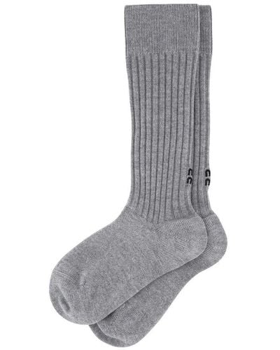 Miu Miu Logo Intarsia Socks - Grey