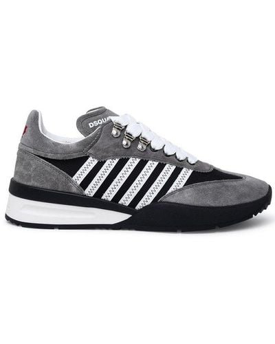 DSquared² Stripe Detailed Lace-up Trainers - Grey