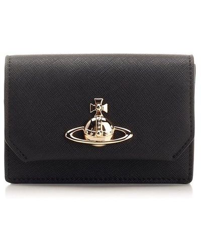 Vivienne Westwood Logo Plaque Folded Wallet - Black