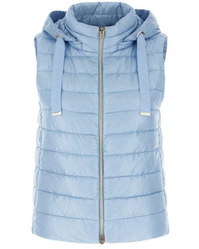 Herno Zip-up Hooded Padded Gilet - Blue