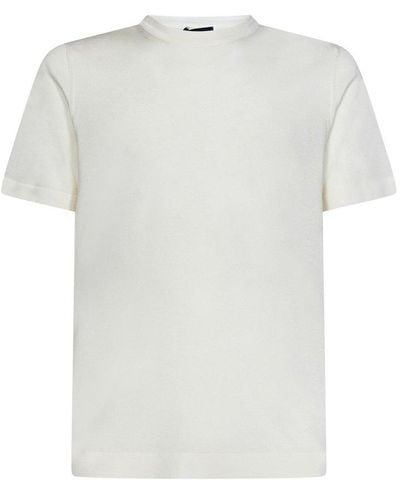 Drumohr Crewneck Straight Hem T-shirt - White
