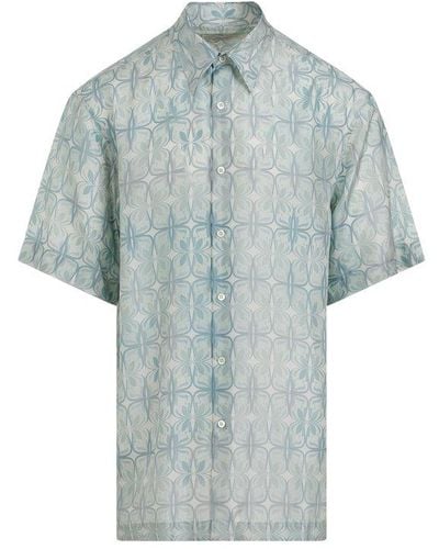 Dries Van Noten Graphic Printed Short-sleeved Shirt - Blue