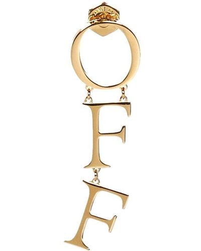 Off-White c/o Virgil Abloh Logo Plaque Earrings - Metallic