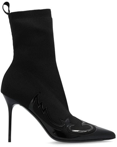 Balmain Heeled Ankle Boots - Black