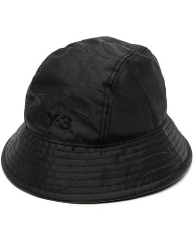 Y-3 Logo Embroidered Bucket Hat - Black
