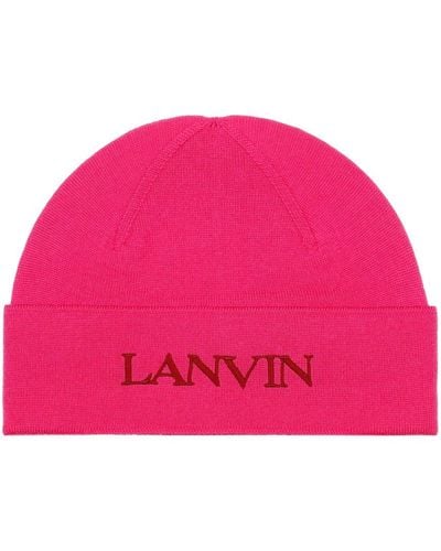 Lanvin Wool Beanie Hat - Pink