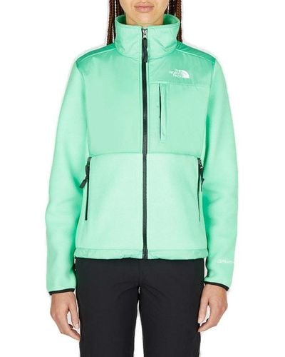 The North Face Logo Embroidered Zipped Jacket - Green