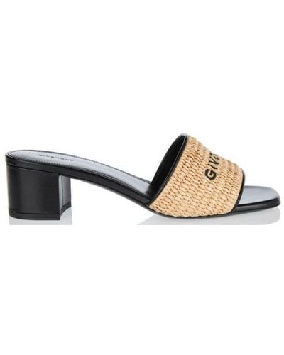 Givenchy Logo Embroidered Heeled Sandals - Natural