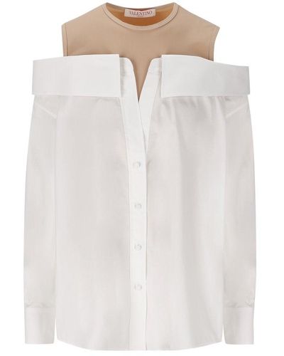Valentino Layered Long-sleeved Shirt - White