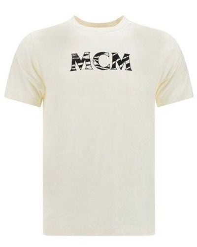 MCM Logo Printed Crewneck T-shirt - White