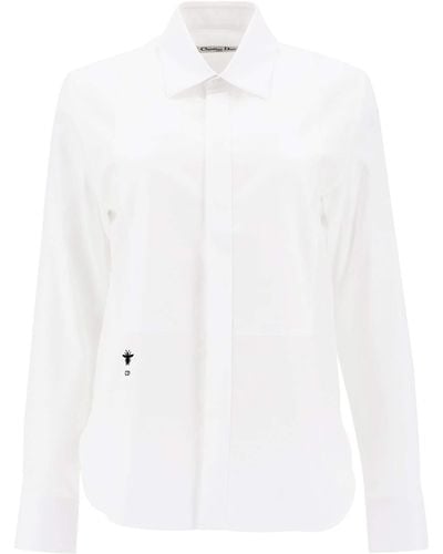Dior Cd Embroidered Bee Logo Shirt - White