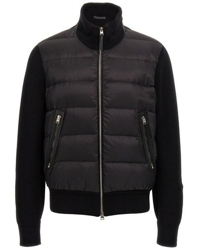Tom Ford Zip-up Quilted Down Jacket - Black