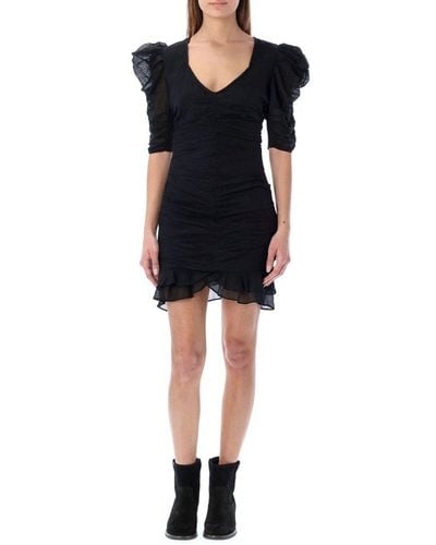 Isabel Marant Sireny Wrap Mini Dress - Black