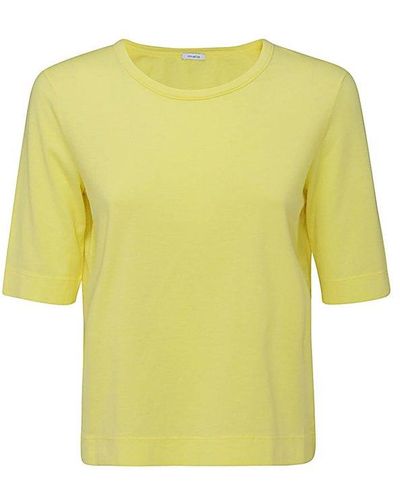 Malo Crewneck Straight Hem T-shirt - Yellow