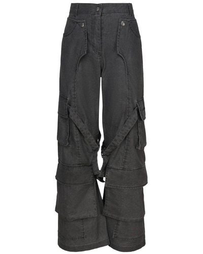 Acne Studios Mid-waist Straight Leg Cargo Trousers - Black