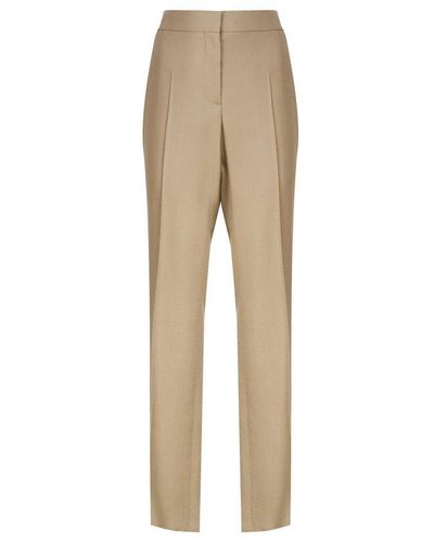 Stella McCartney Mid-rise Straight-leg Tailored Trousers - Natural