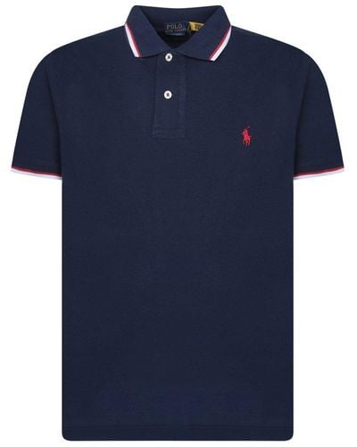 Polo Ralph Lauren Pony Embroidered Short-sleeved Polo Shirt - Blue