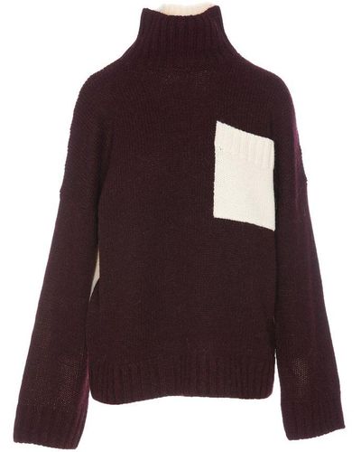 JW Anderson Two-tone Knitted Jumper - Purple