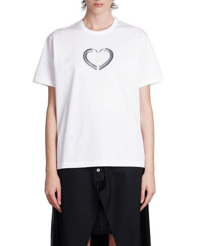 Junya Watanabe Patterned Short-sleeved T-shirt - White