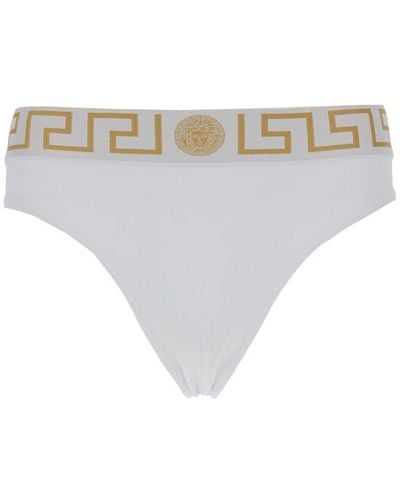 Versace Greca Border Stretched Swim Shorts - White