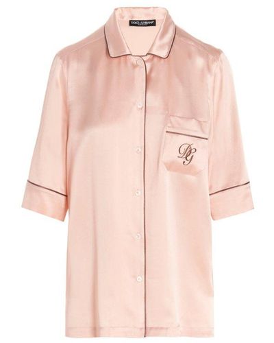 Dolce & Gabbana Short-sleeved Pajama Shirt - Pink