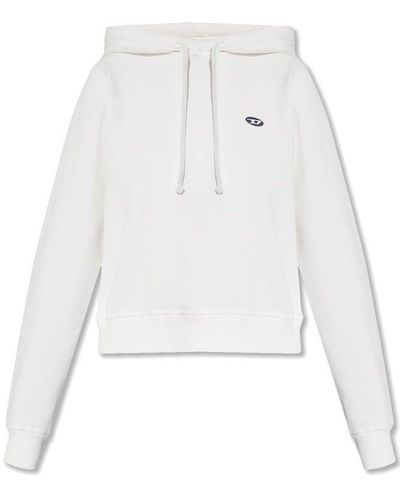 DIESEL F-Reggy-Hood-Doval-Pj Logo-appliqué Cotton Hoodie - White