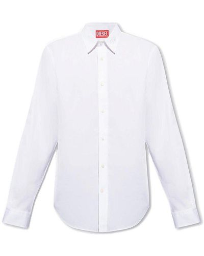 DIESEL S-benny-cl Logo-embroidered Shirt - White