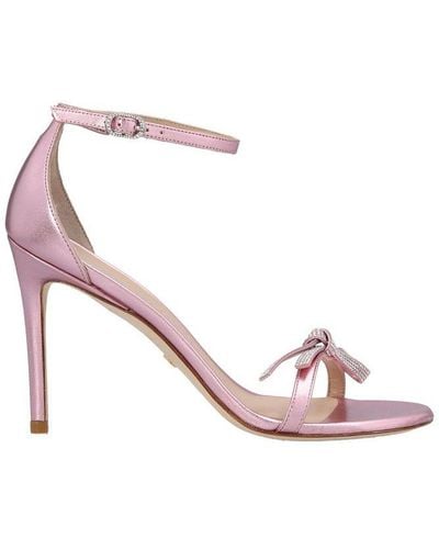 Stuart Weitzman Embellished Ankle Strap Sandals - Pink