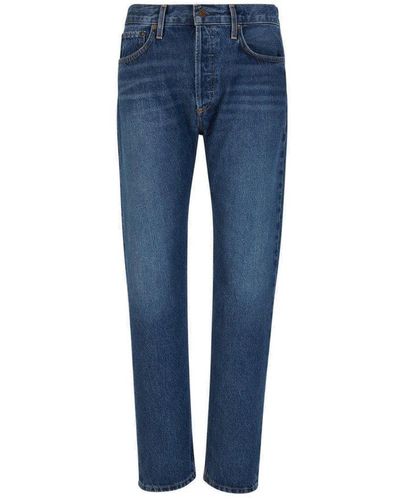 Agolde Parker Buttoned Straight-leg Jeans - Blue