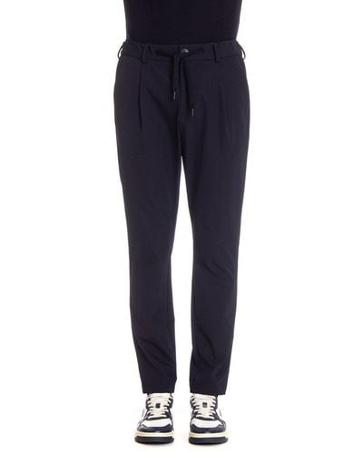 Herno Tapered Leg Drawstring Trousers - Blue