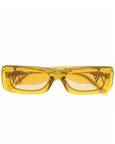 The Attico Rectangle Frame Sunglasses - Yellow
