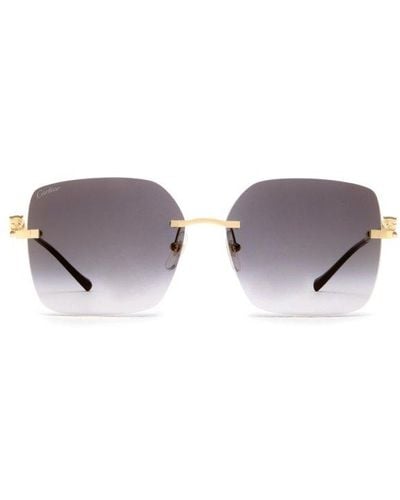 Cartier Square Rimeless Sunglasses - Metallic